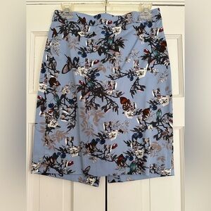J crew Floral Blue pencil Skirt 2